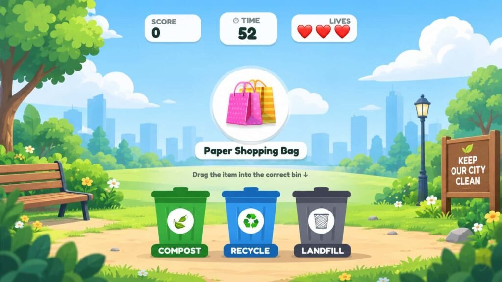 Cheerful Park Recycling Game