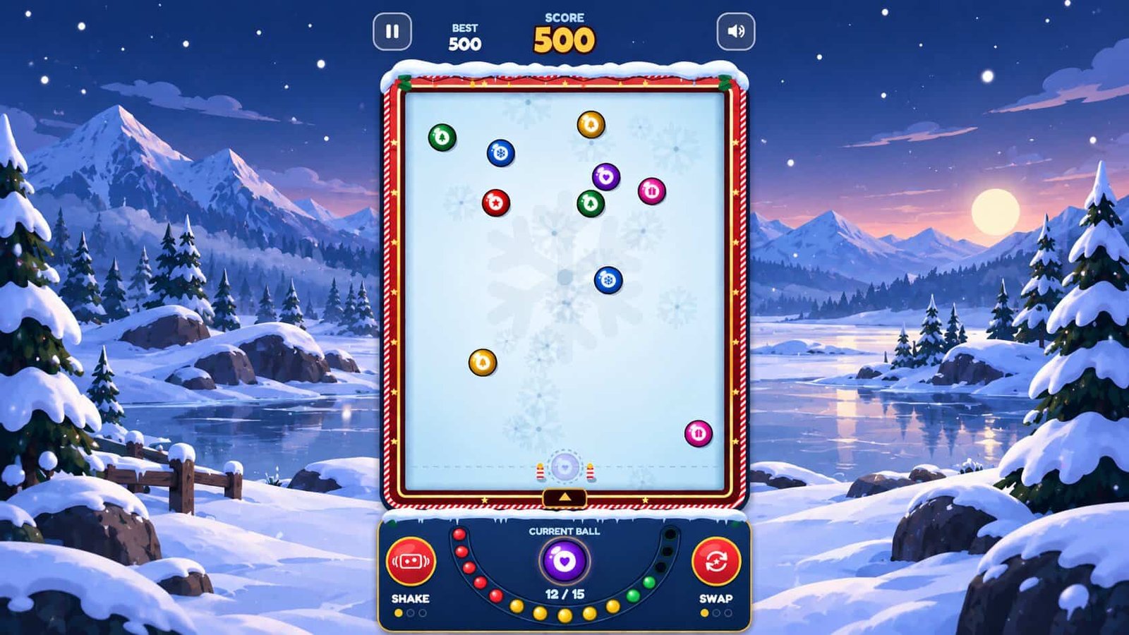 Screenshot of the Christmas ComBall game