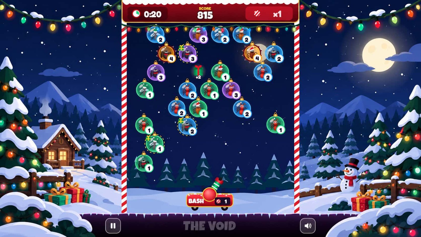 Screenshot of Christmas Bubble Bash gameplay
